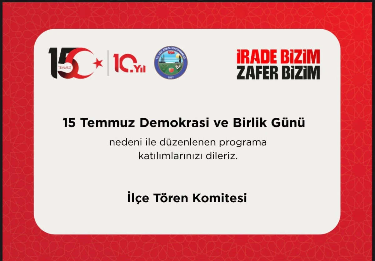 15 Temmuz Demokrasi ve Milli Birlik G&uuml;n&uuml; Programı