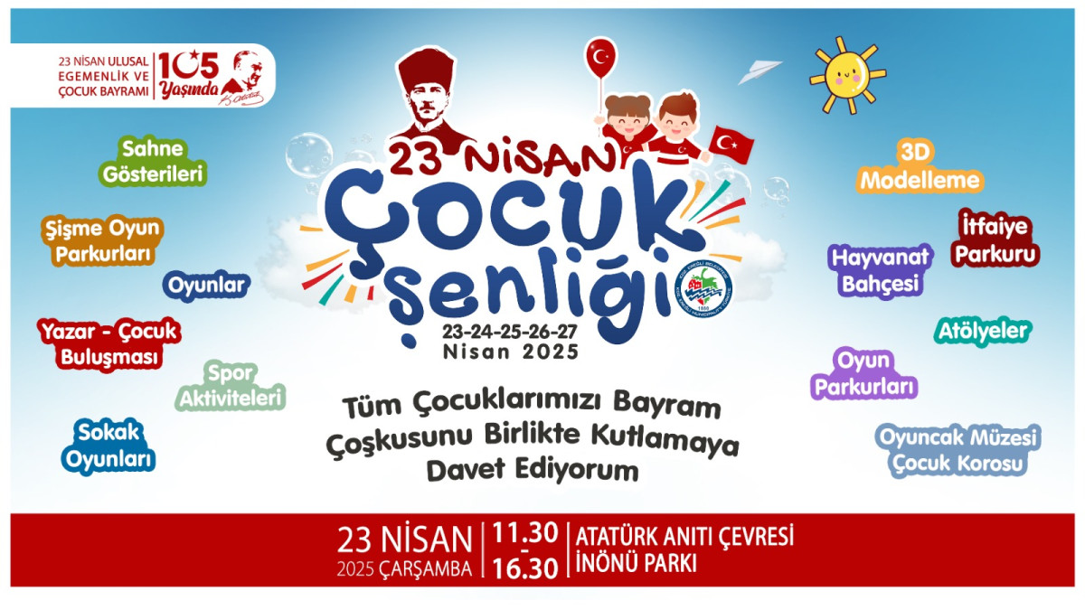 23 NİSAN ÇOCUK ŞENLİĞİ PROGRAMI BELLİ OLDU  23 NİSAN ÇOCUK ŞENLİĞİ 5 GÜN SÜRECEK