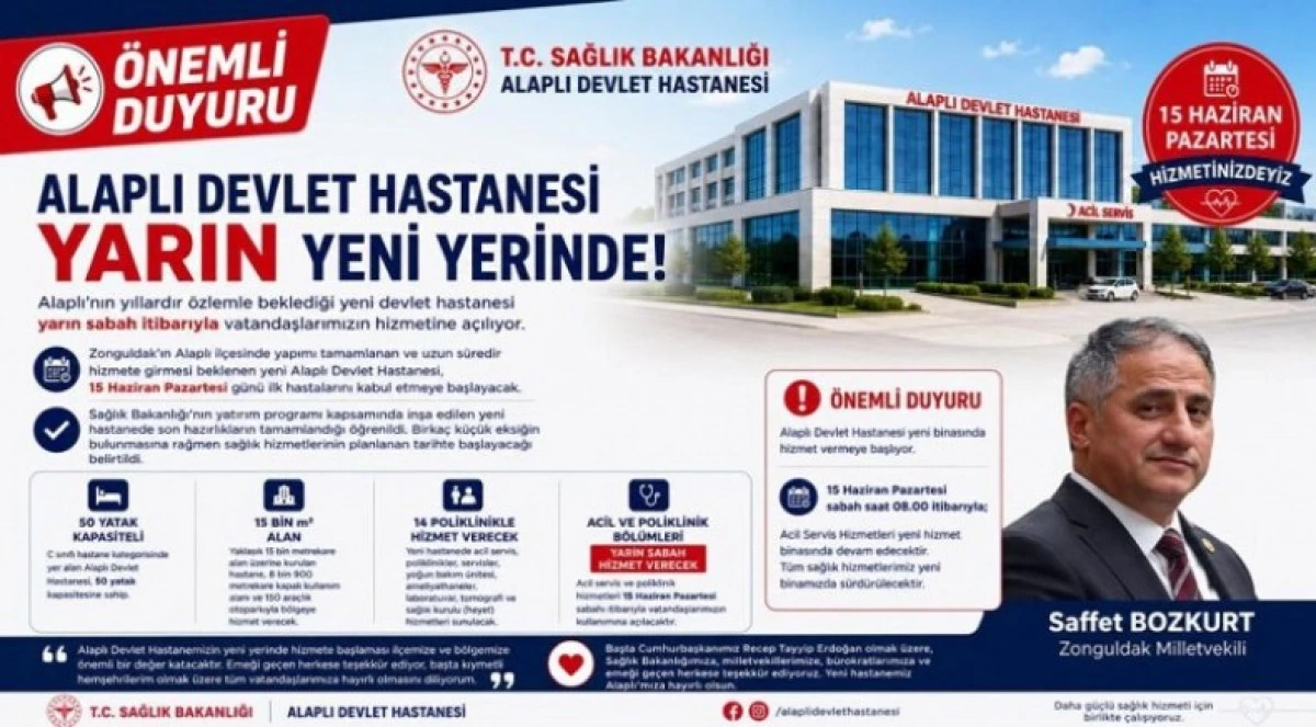 Alaplı Devlet Hastanesi yarın kapılarını a&ccedil;ıyor&hellip;