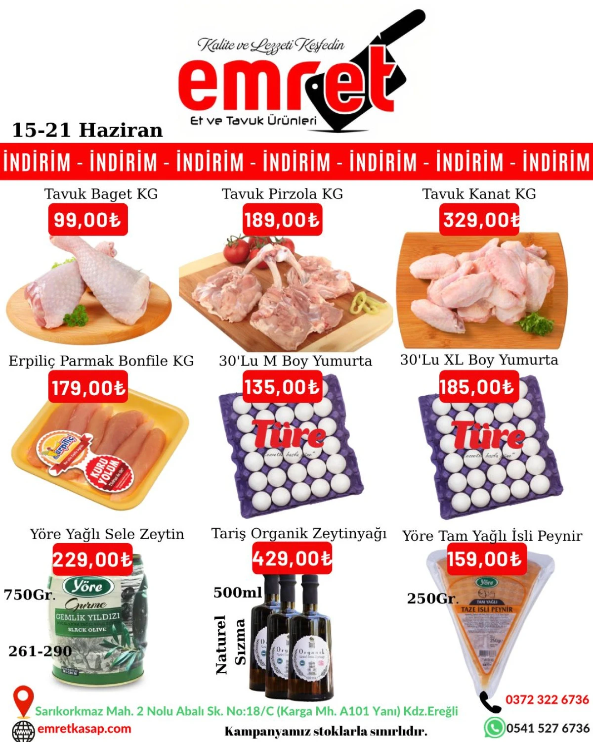 HAFTANIN İNDİRİMLERİ  EMRE KASAPTA  KARGA MH 